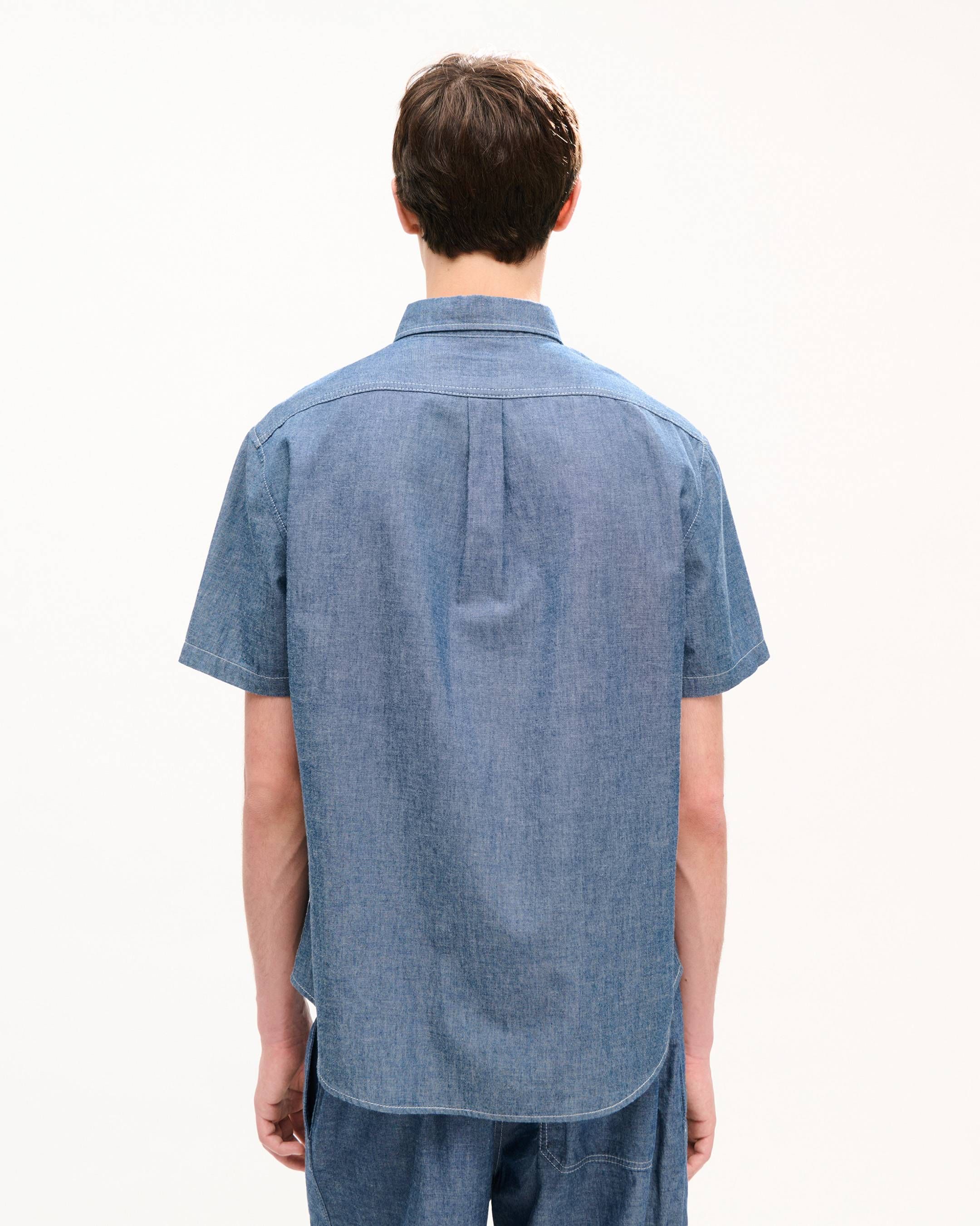 Kenzo - Áo sơ mi ngắn tay KENZO Loves mặc thường ngày chất liệu chambray