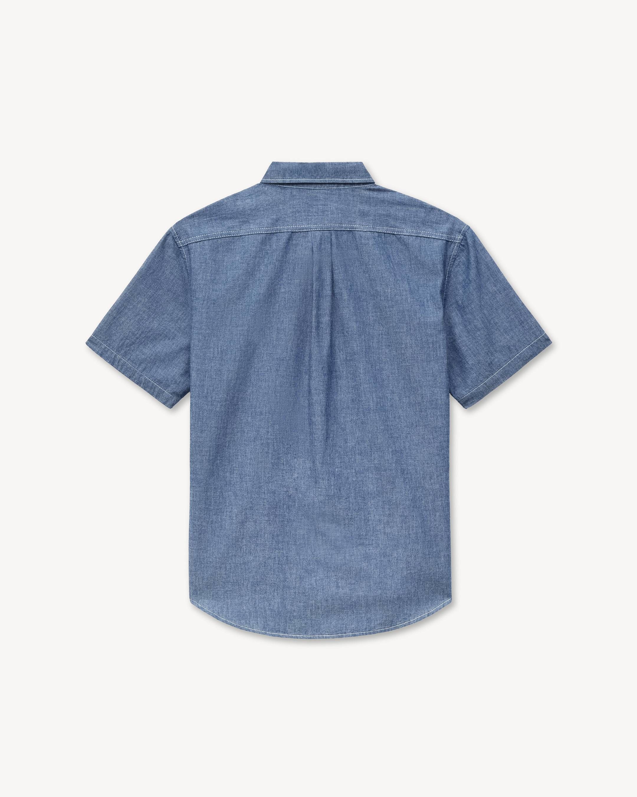 Kenzo - Áo sơ mi ngắn tay KENZO Loves mặc thường ngày chất liệu chambray