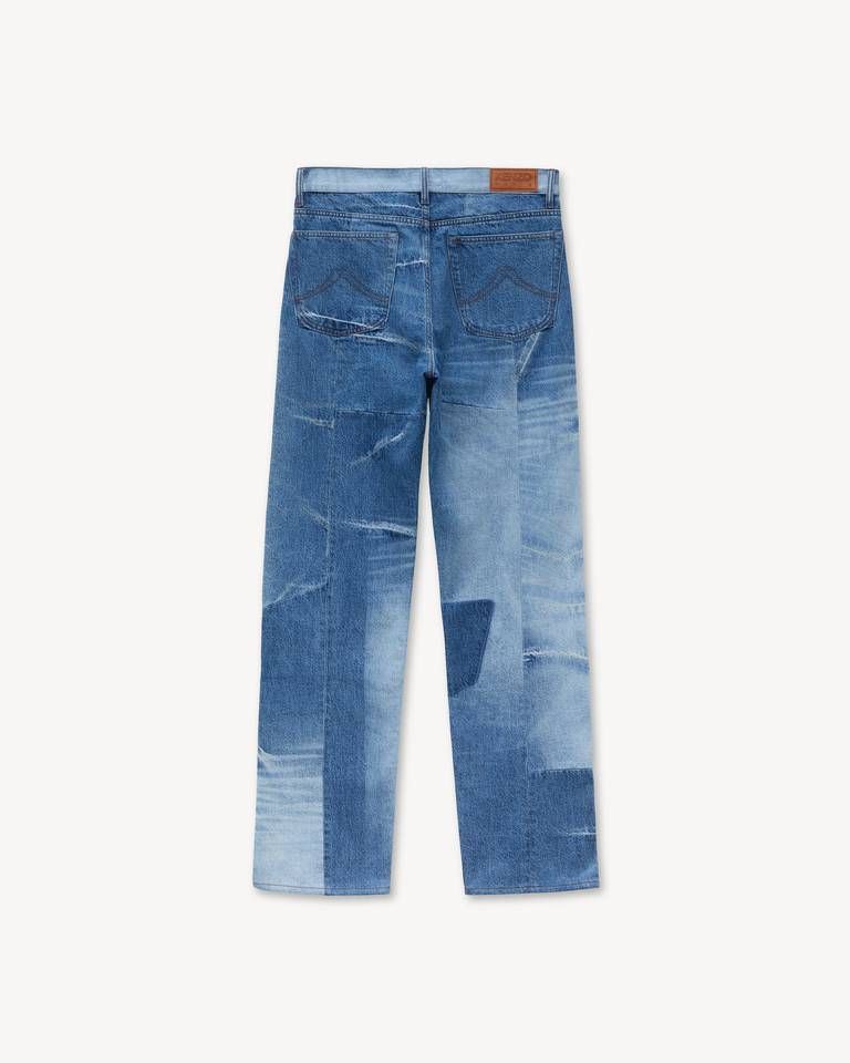 Kenzo - Quần jeans KENZO ống đứng phối nhiều mảnh vải denim Nhật Bản