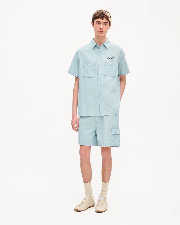 Kenzo - Quần short cargo KENZO Sounds màu đá chambray