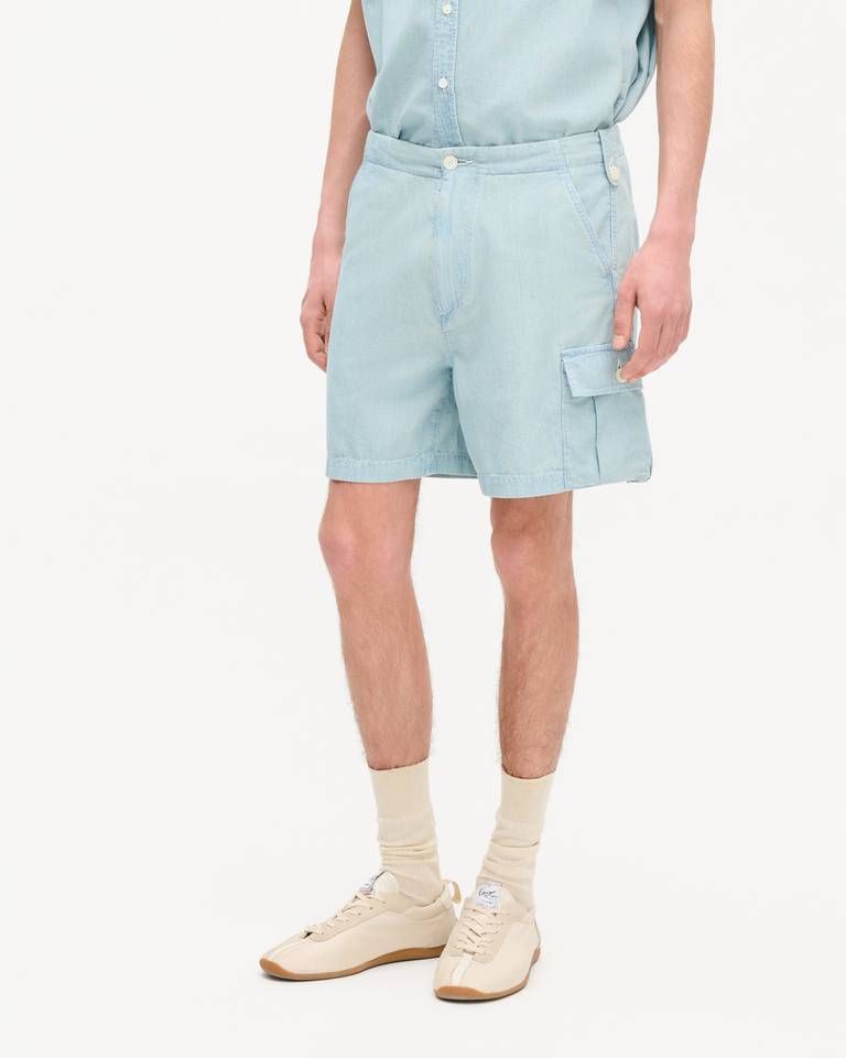 Kenzo - Quần short cargo KENZO Sounds màu đá chambray