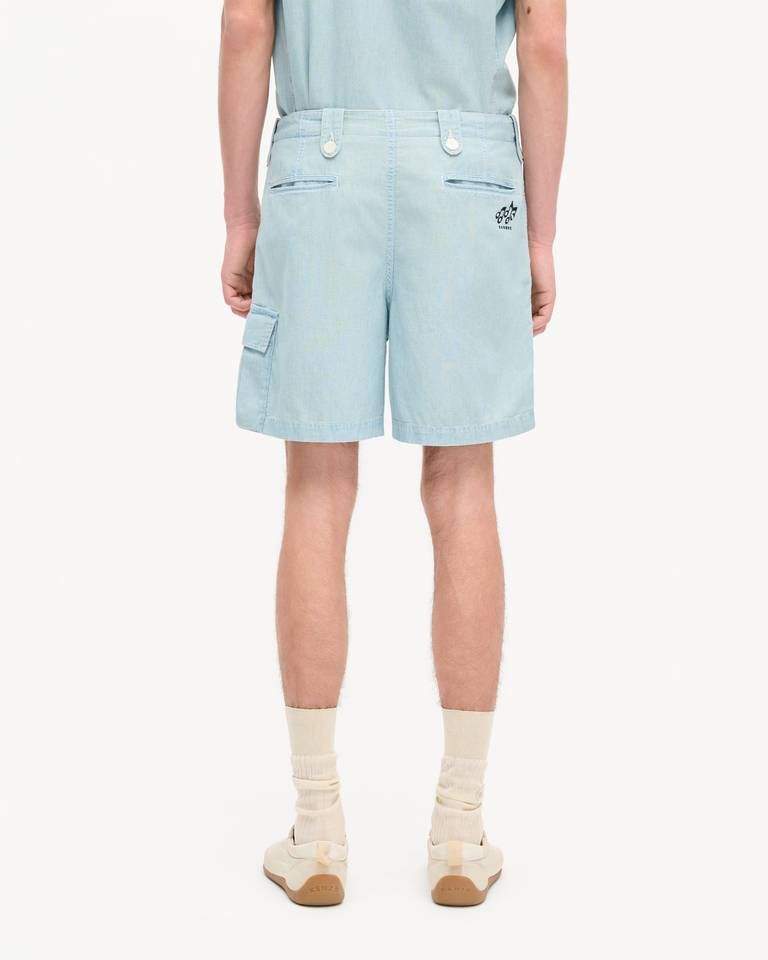 Kenzo - Quần short cargo KENZO Sounds màu đá chambray