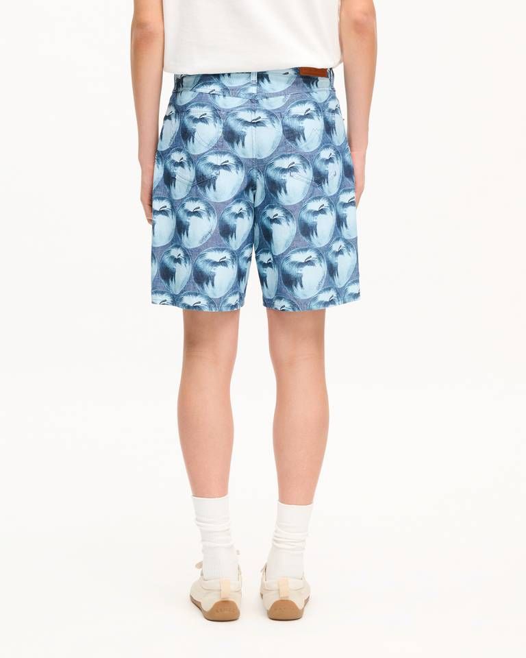 Kenzo - Quần short ống đứng KENZO Apple Pop bằng vải denim Nhật Bản.