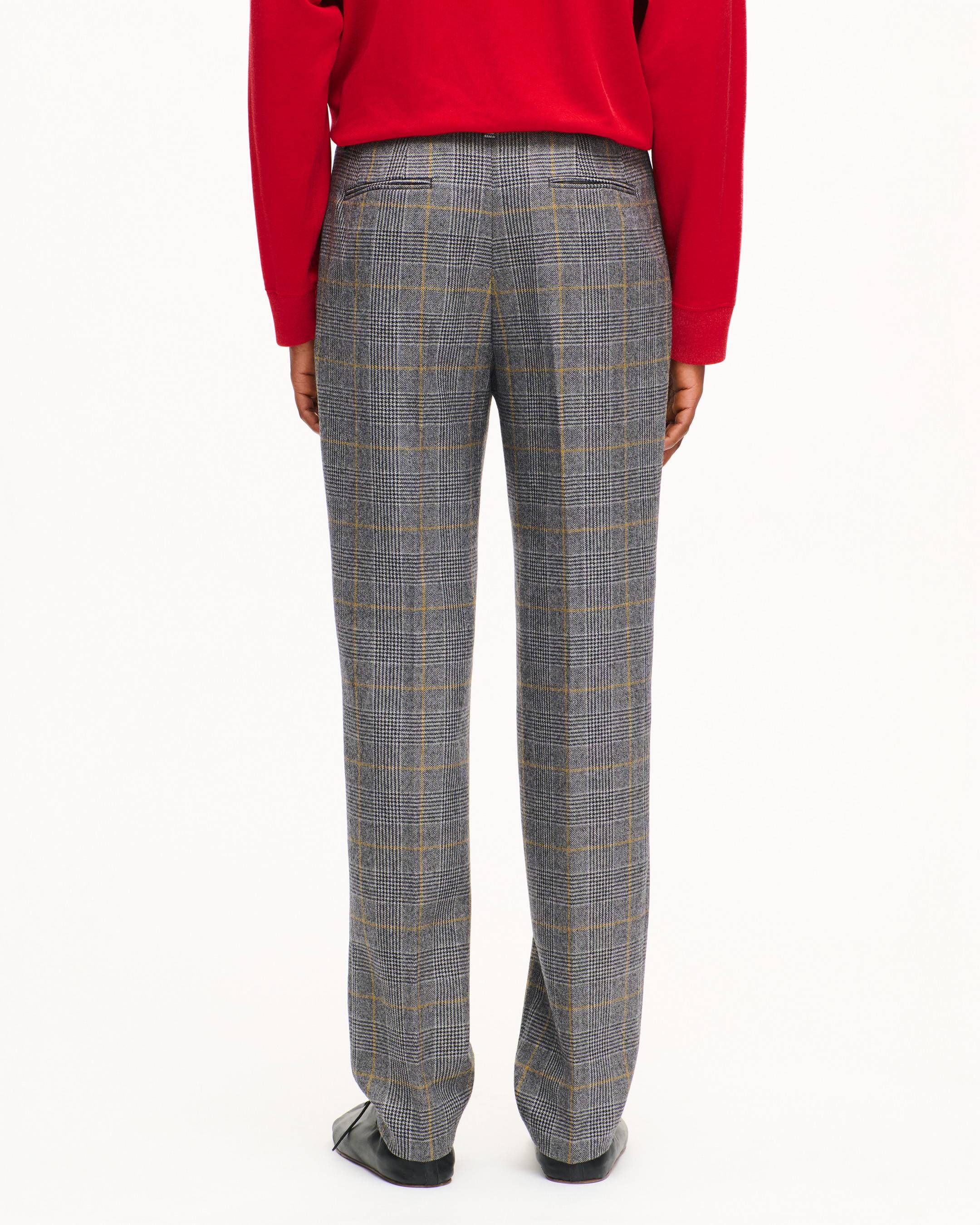 Kenzo - Quần tây ống côn KENZO kẻ caro bằng len