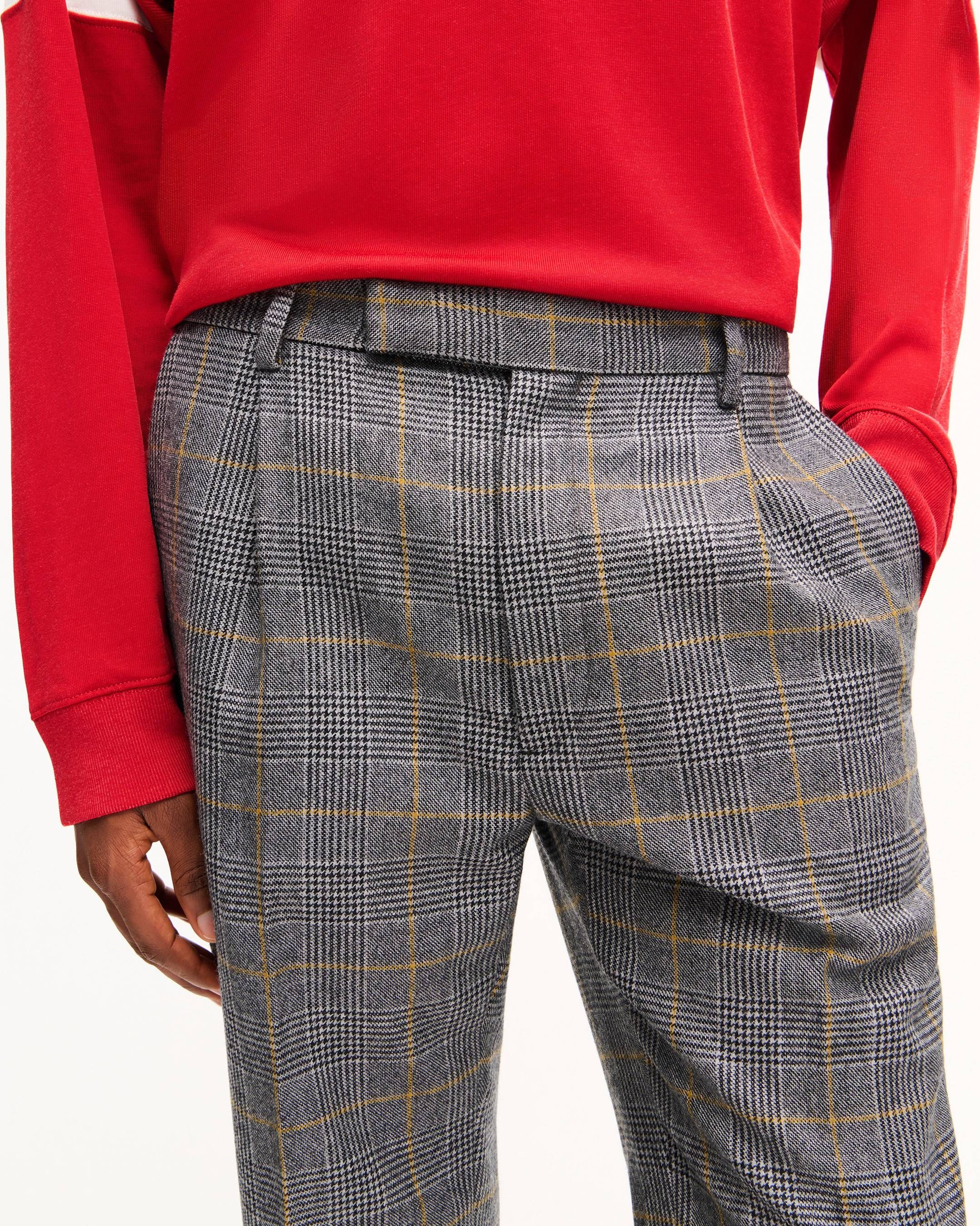 Kenzo - Quần tây ống côn KENZO kẻ caro bằng len