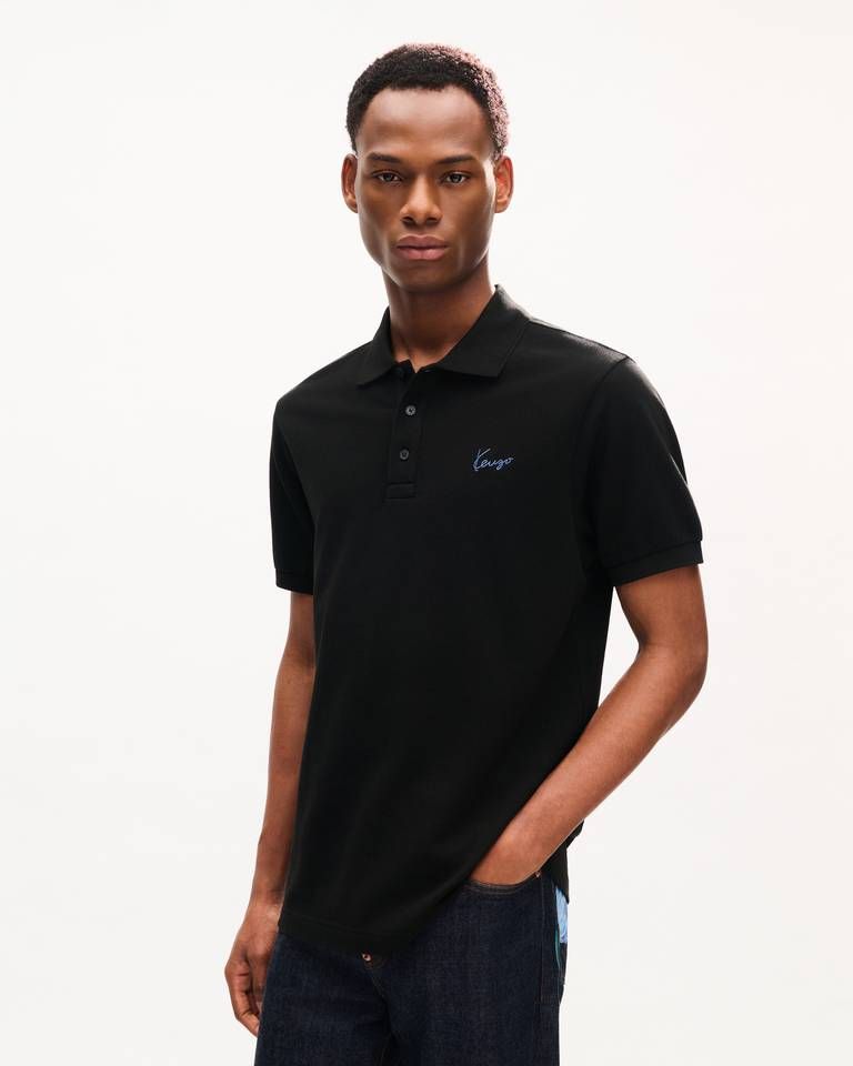 Kenzo - Áo polo dáng ôm thêu logo KENZO Signature chất liệu cotton