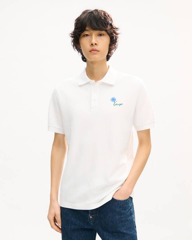 Kenzo - Áo polo dáng ôm thêu KENZO Tulip vải cotton