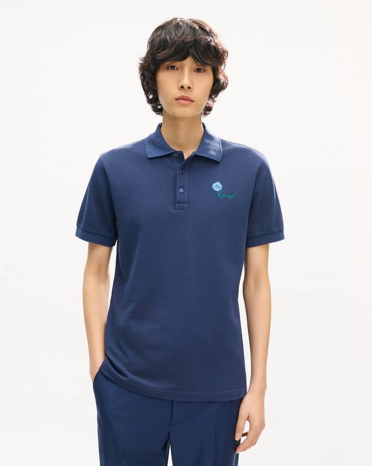 Kenzo - Áo polo dáng ôm thêu KENZO Tulip vải cotton
