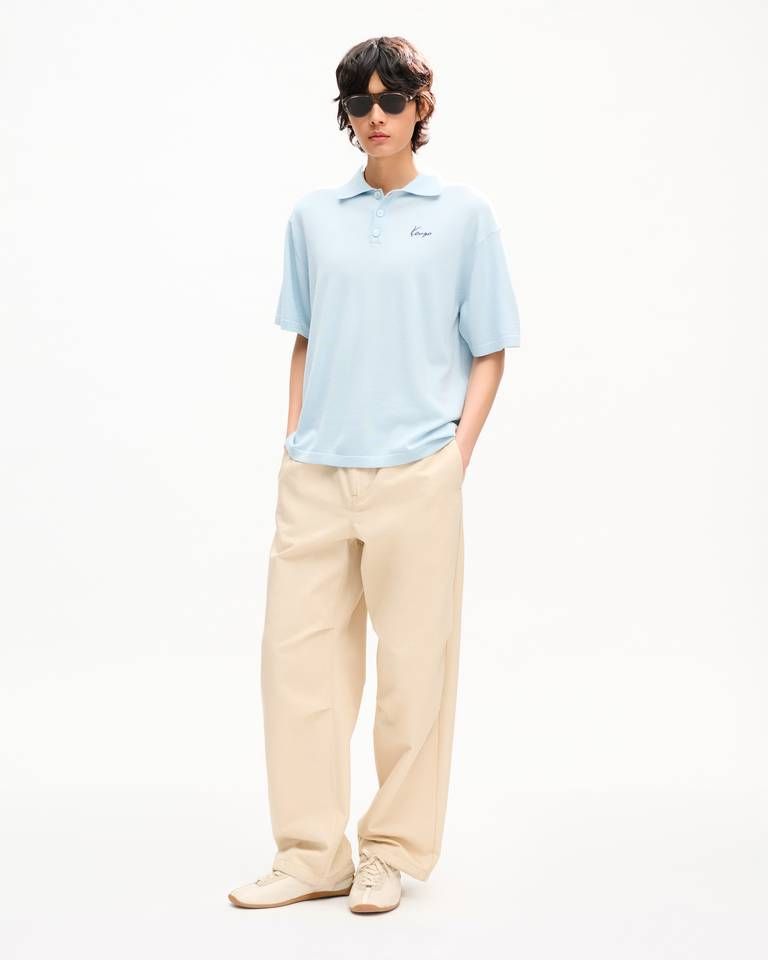 Kenzo - Áo polo thêu KENZO Signature len merino