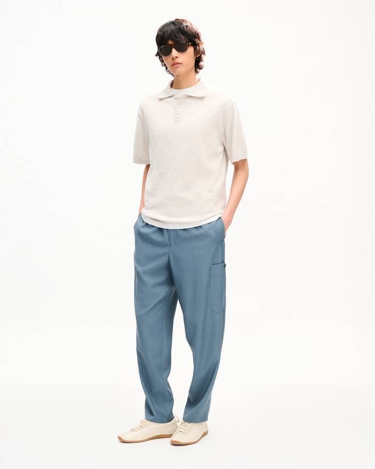 Kenzo - Áo polo thêu KENZO Signature len merino