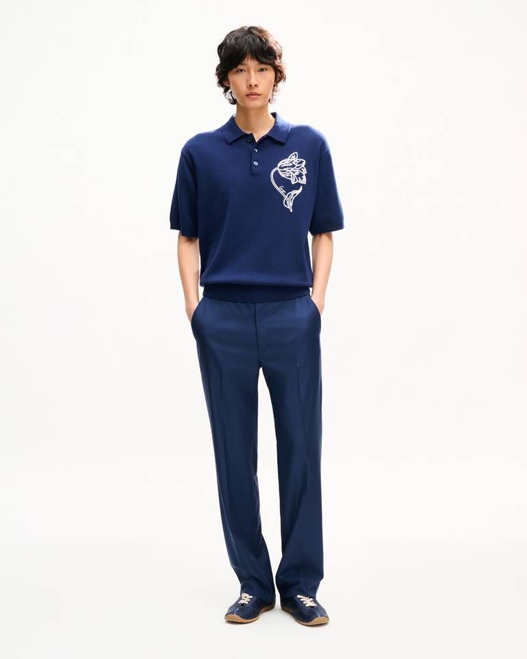 Kenzo - Áo polo thêu KENZO Tulip chất liệu len và cotton