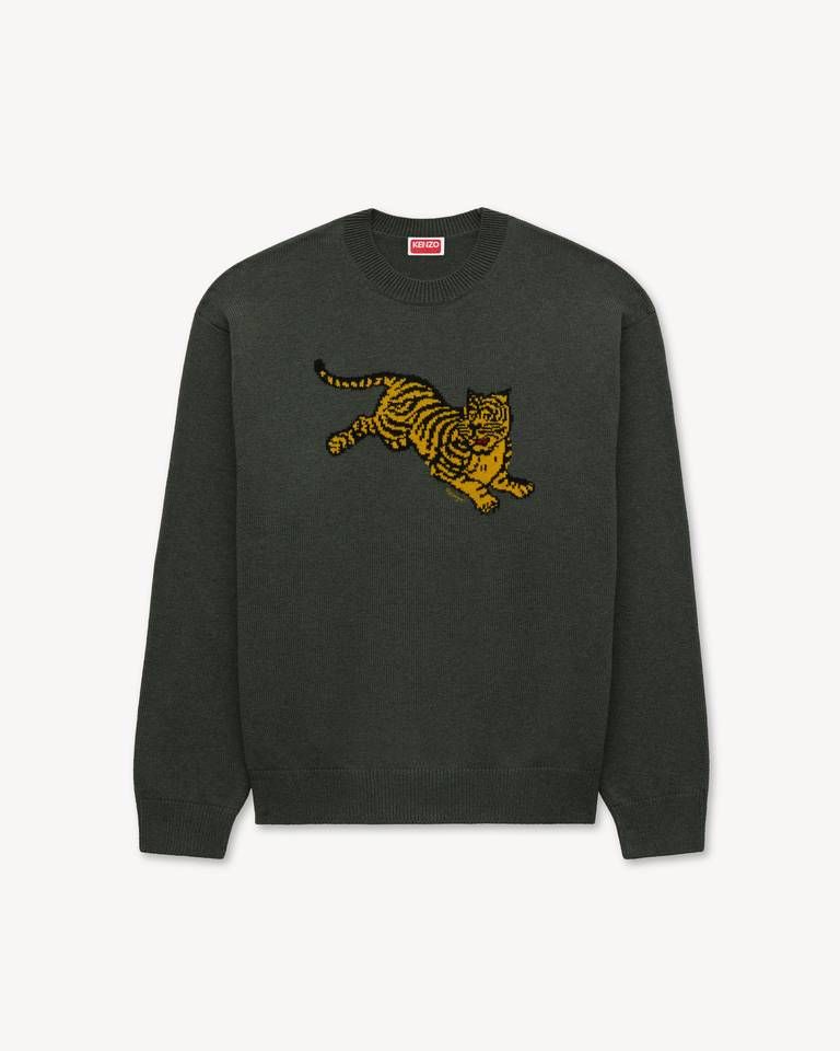 Kenzo - Áo len pha cotton thêu KENZO Jumping Tiger