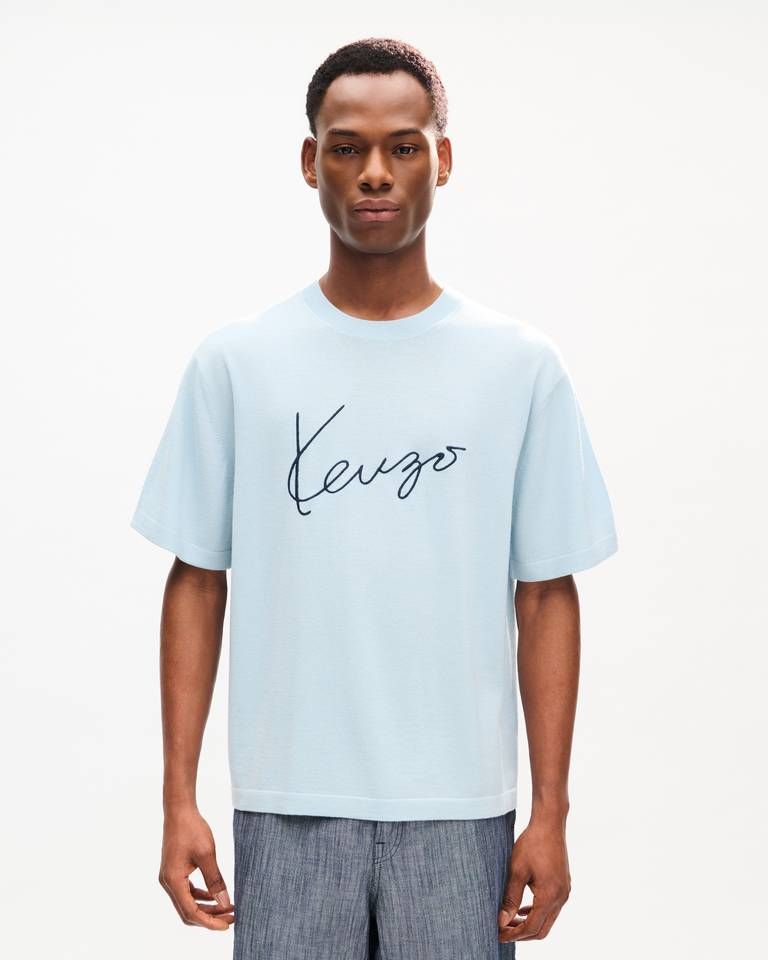 Kenzo - Áo thun thêu KENZO Signature vải len merino