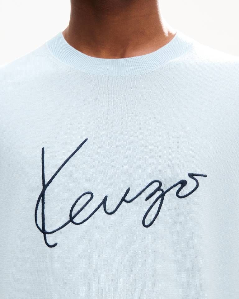 Kenzo - Áo thun thêu KENZO Signature vải len merino