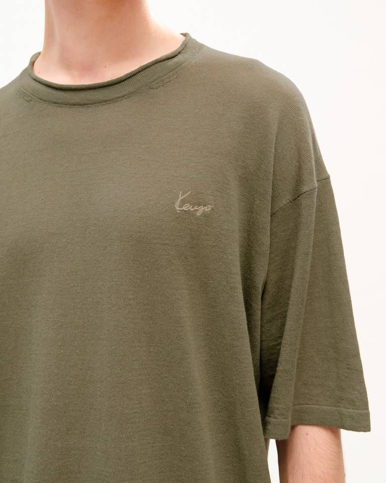 Áo thun mỏng nhẹ KENZO Signature thêu họa tiết chất liệu vải lanh pha cotton