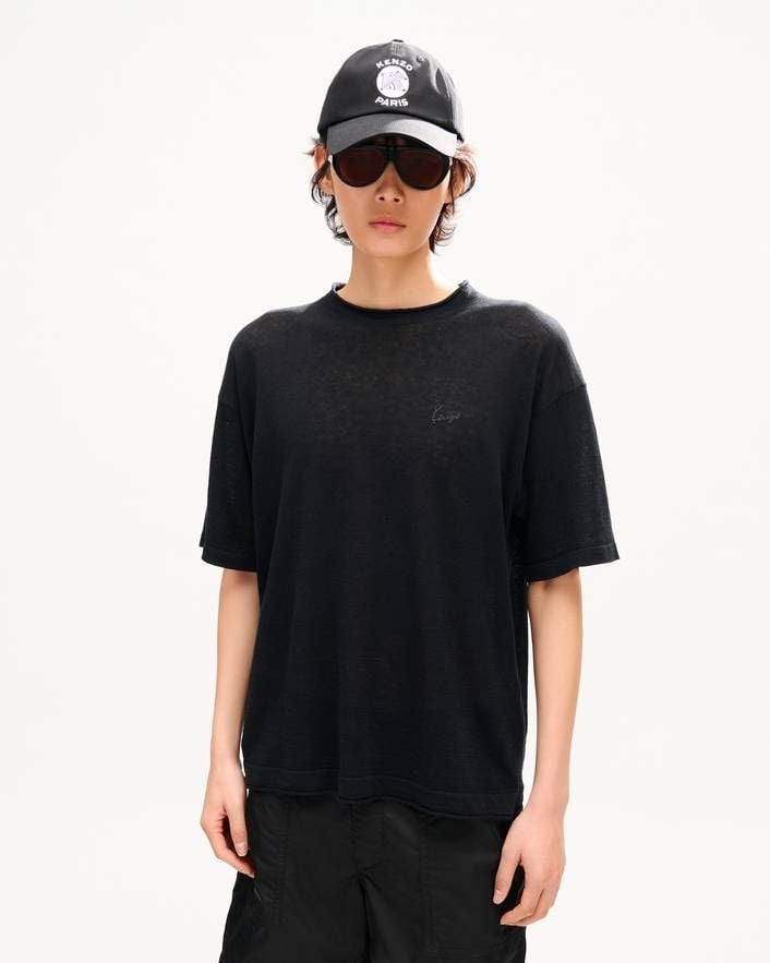 Áo thun mỏng nhẹ KENZO Signature thêu họa tiết chất liệu vải lanh pha cotton