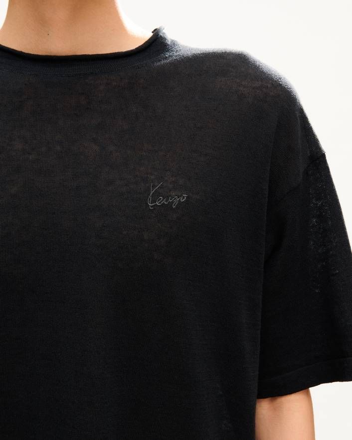 Áo thun mỏng nhẹ KENZO Signature thêu họa tiết chất liệu vải lanh pha cotton