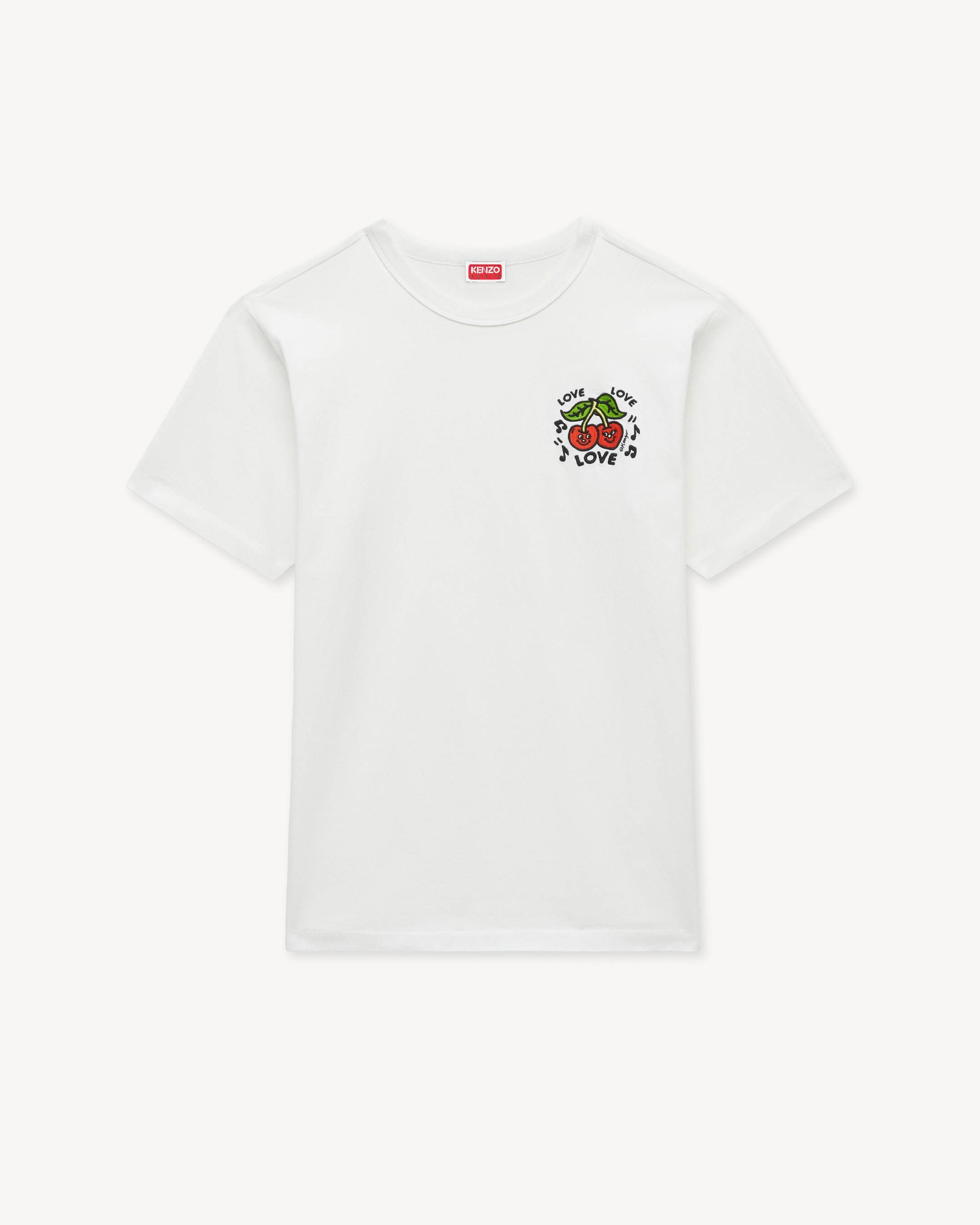 Áo thun slim fit thêu KENZO Loves cotton