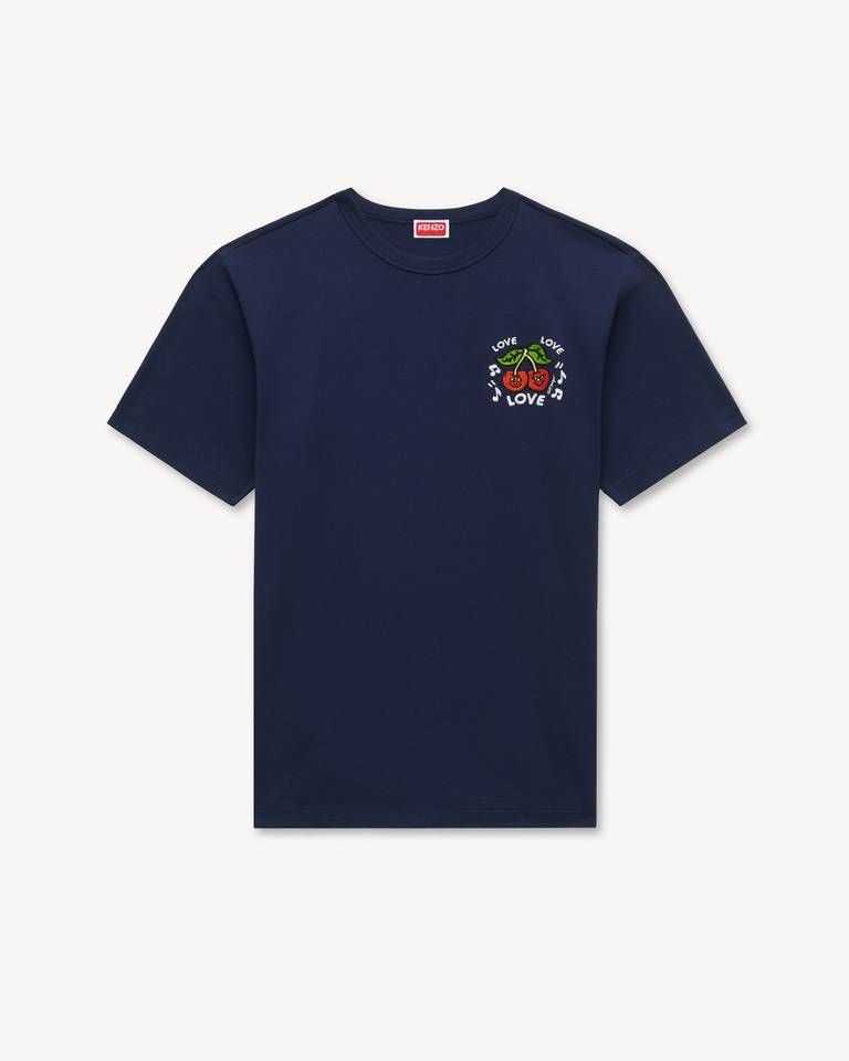 Áo thun slim fit thêu KENZO Loves cotton