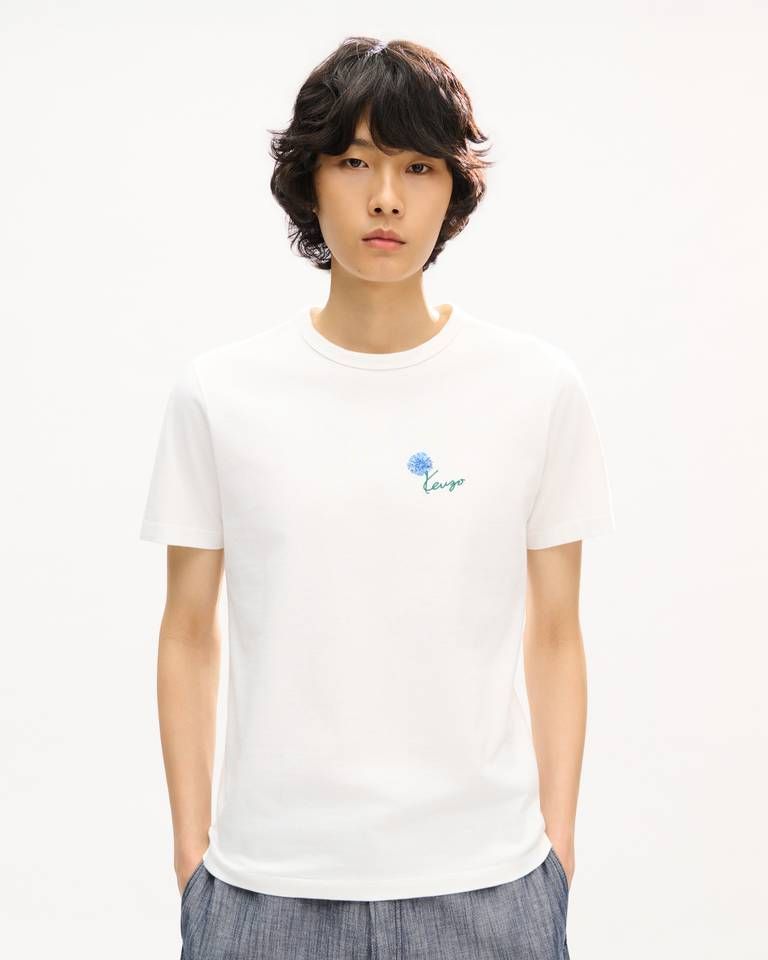 Áo thun nam dáng ôm thêu KENZO Tulip vải cotton