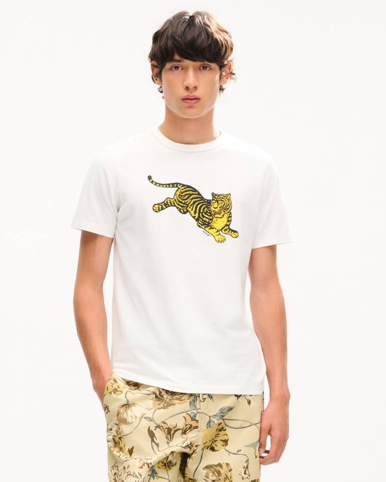 Kenzo - Áo thun cotton dáng ôm KENZO Jumping Tiger
