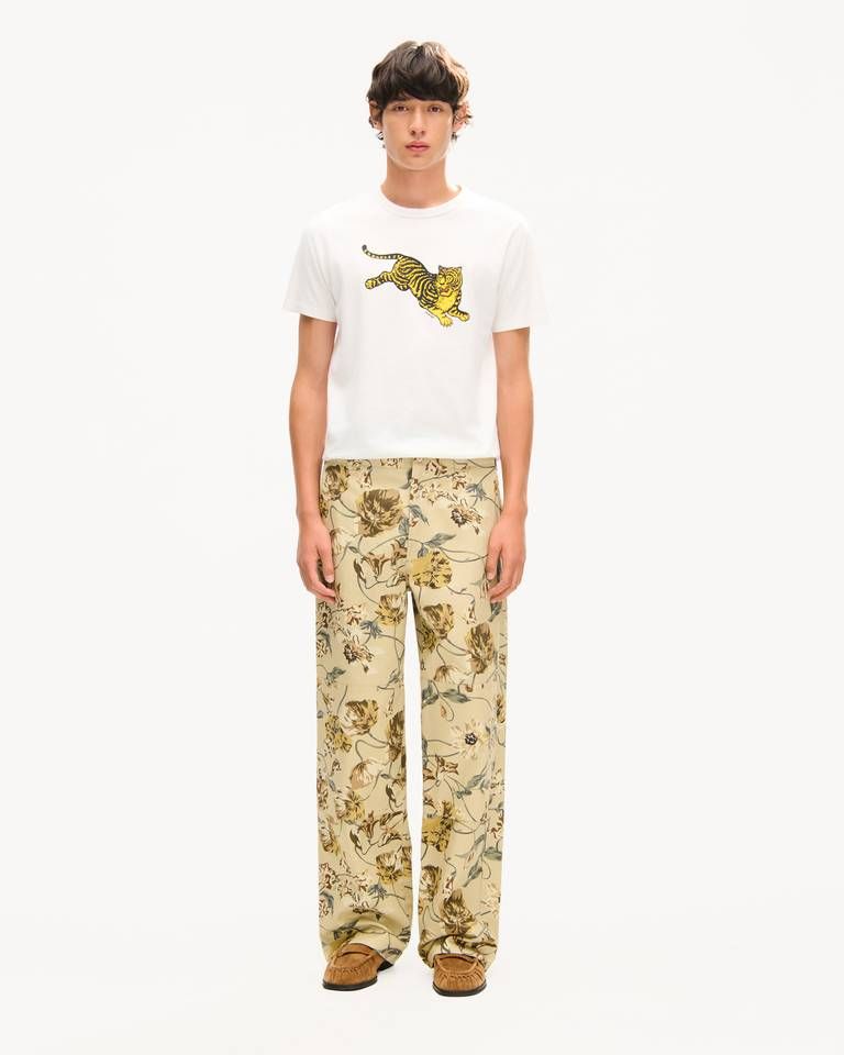 Kenzo - Áo thun cotton dáng ôm KENZO Jumping Tiger