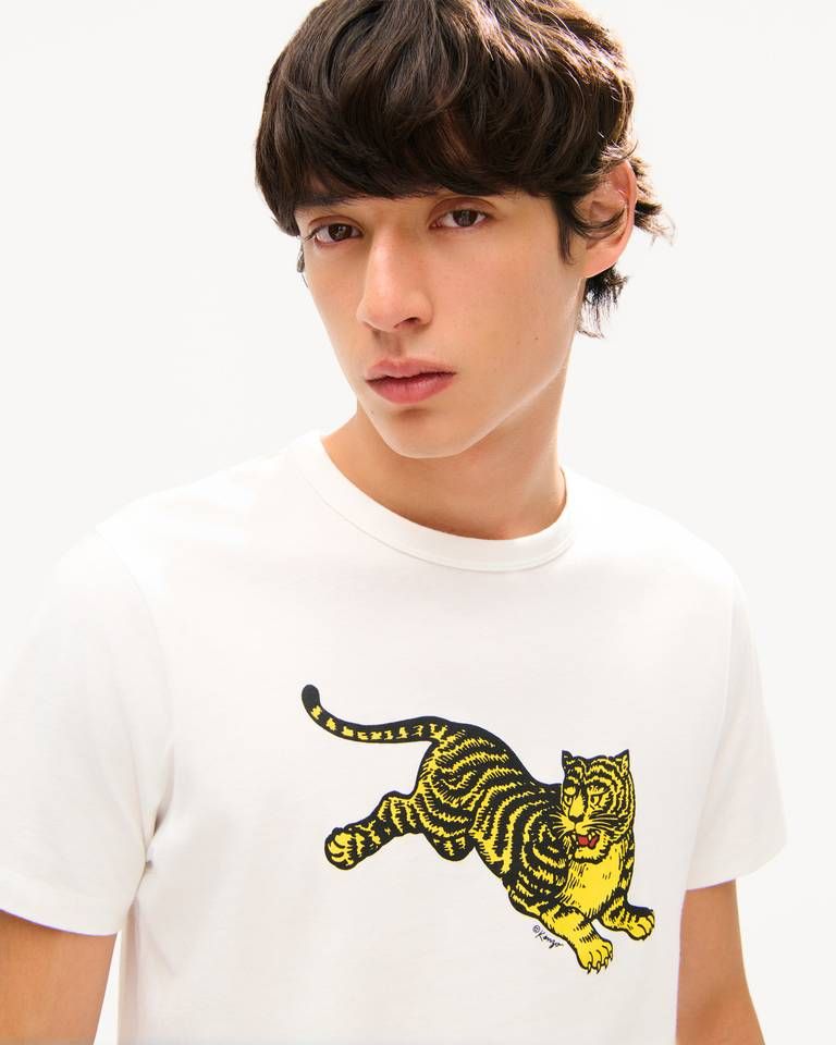 Kenzo - Áo thun cotton dáng ôm KENZO Jumping Tiger