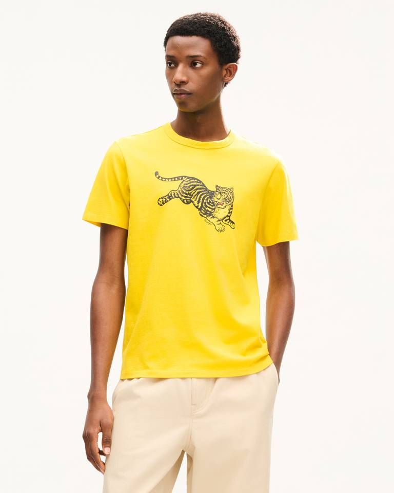 Kenzo - Áo thun cotton dáng ôm KENZO Jumping Tiger