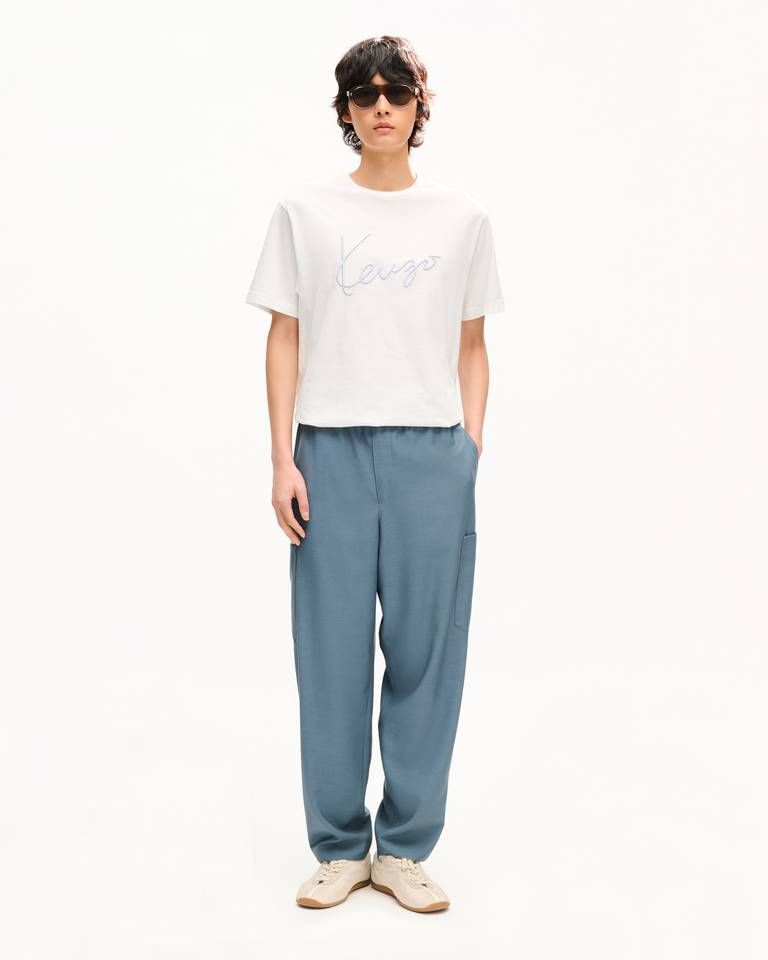 Áo thun nam thêu KENZO Signature đằng trước vải cotton