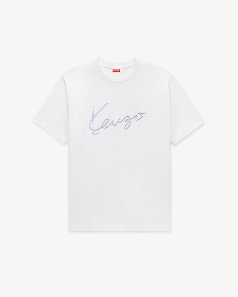 Áo thun nam thêu KENZO Signature đằng trước vải cotton