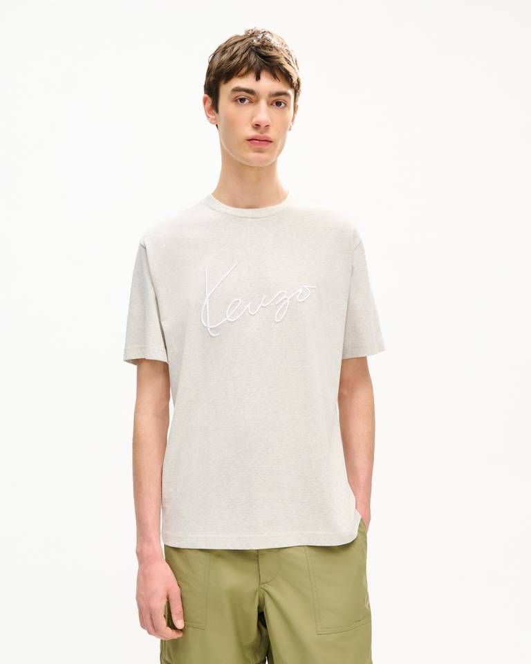 Áo thun nam thêu KENZO Signature đằng trước vải cotton