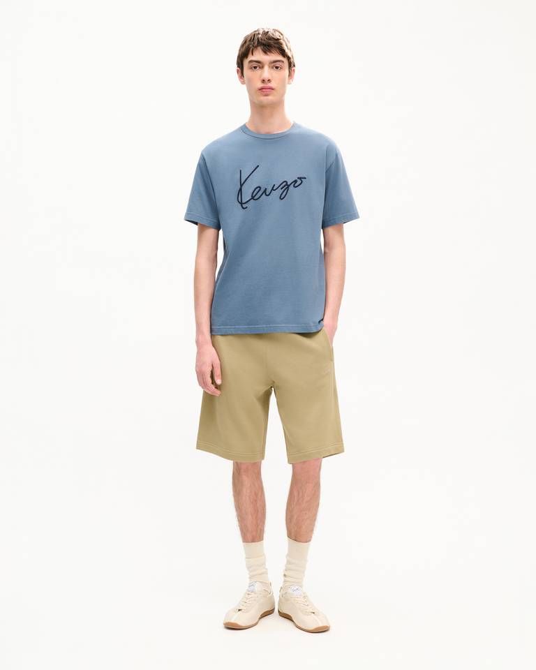 Áo thun nam thêu KENZO Signature đằng trước vải cotton