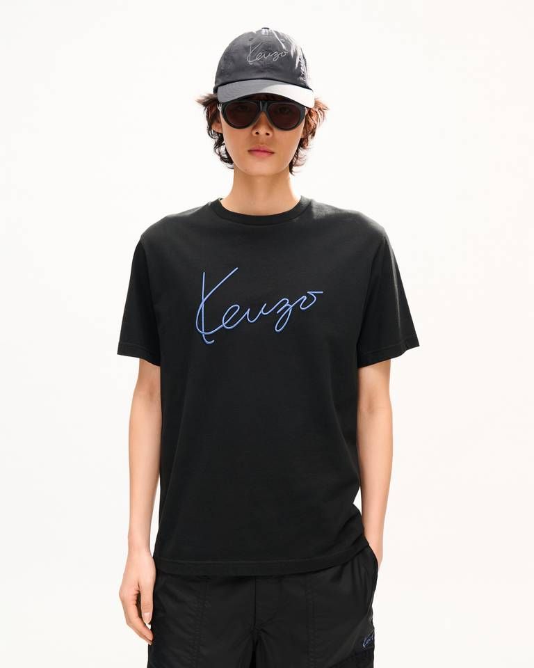 Áo thun nam thêu KENZO Signature đằng trước vải cotton
