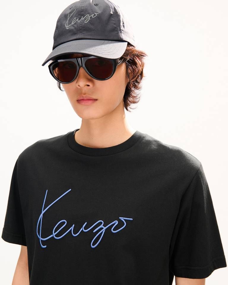 Áo thun nam thêu KENZO Signature đằng trước vải cotton