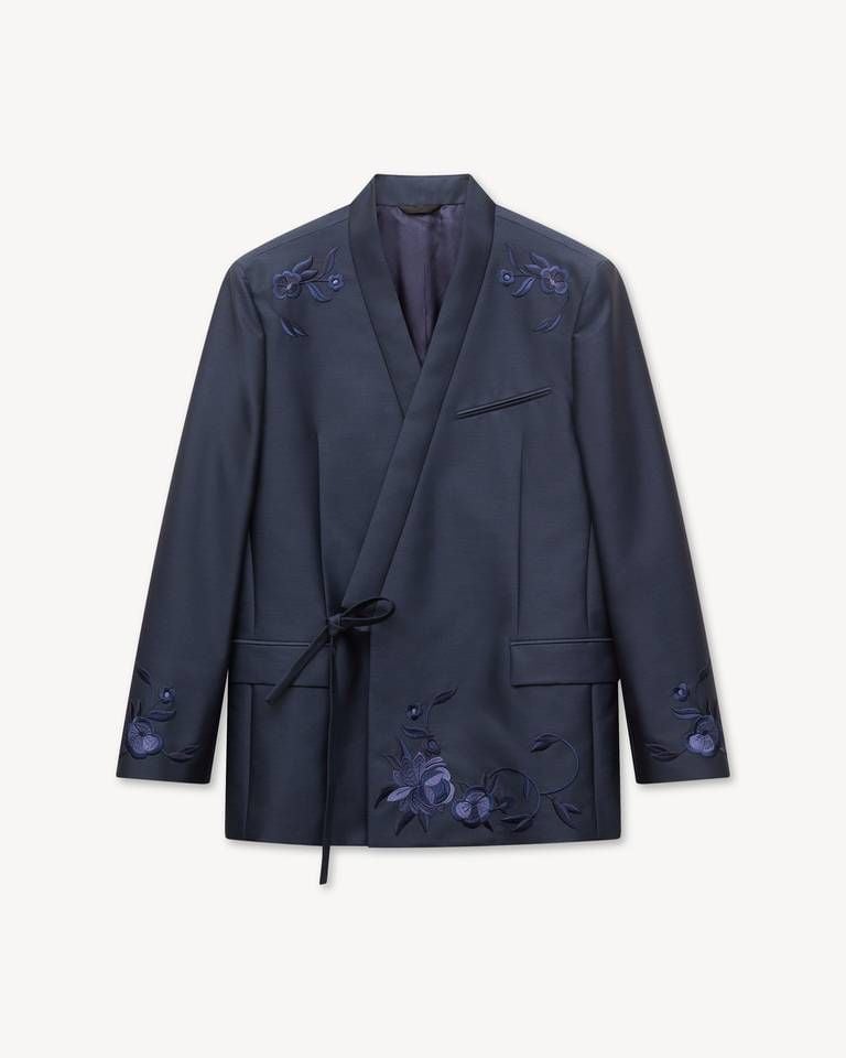 Áo blazer kimono len lụa KENZO Wildflower