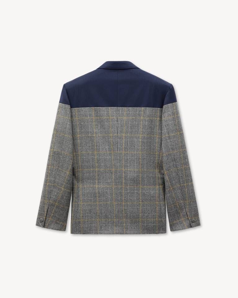 Áo blazer len KENZO Checks một hàng khuy