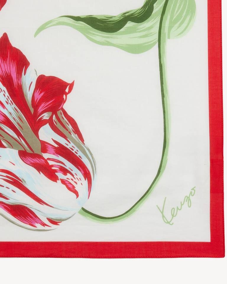 Kenzo - Khăn bandana KENZO Tulip bằng vải cotton mỏng