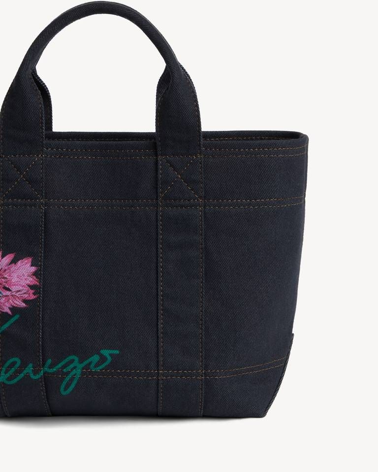Kenzo - Túi xách nhỏ KENZO Tulip vải chéo giả denim