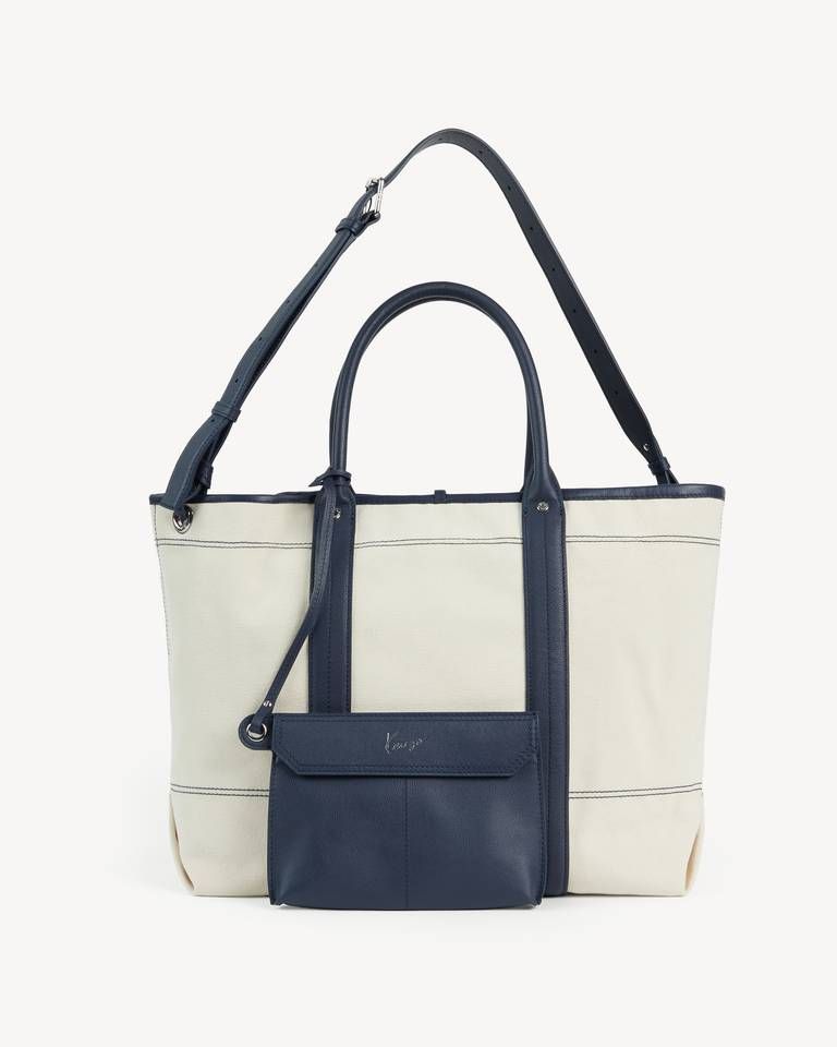 Kenzo - Túi tote lớn hai mặt KENZO Utility vải da canvas