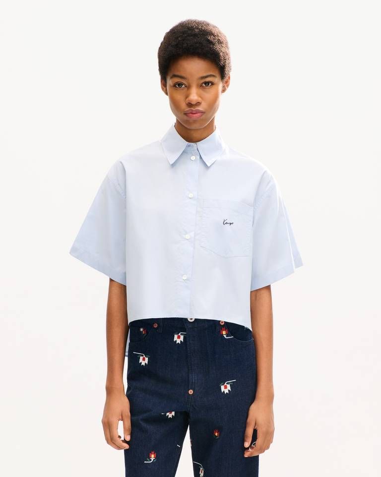 Áo sơ mi nữ cotton ngắn tay KENZO Signature