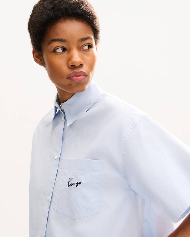 Áo sơ mi nữ cotton ngắn tay KENZO Signature