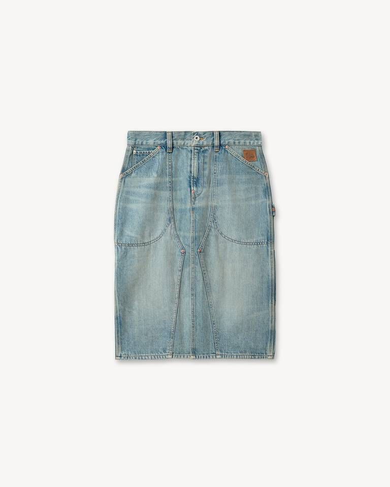 Chân váy denim KENZO Work And Play ngang gối