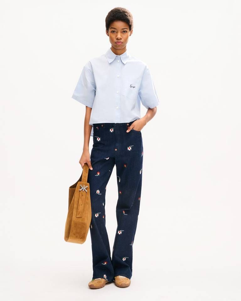Quần jeans ống loe KENZO Ikat Flower