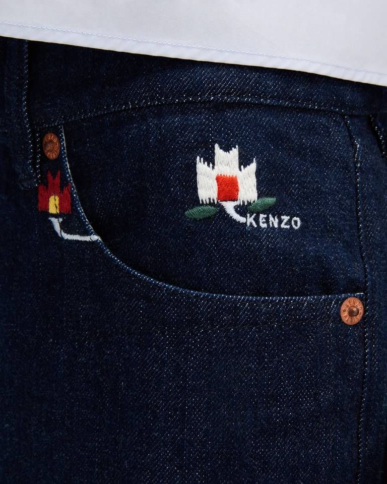 Quần jeans ống loe KENZO Ikat Flower