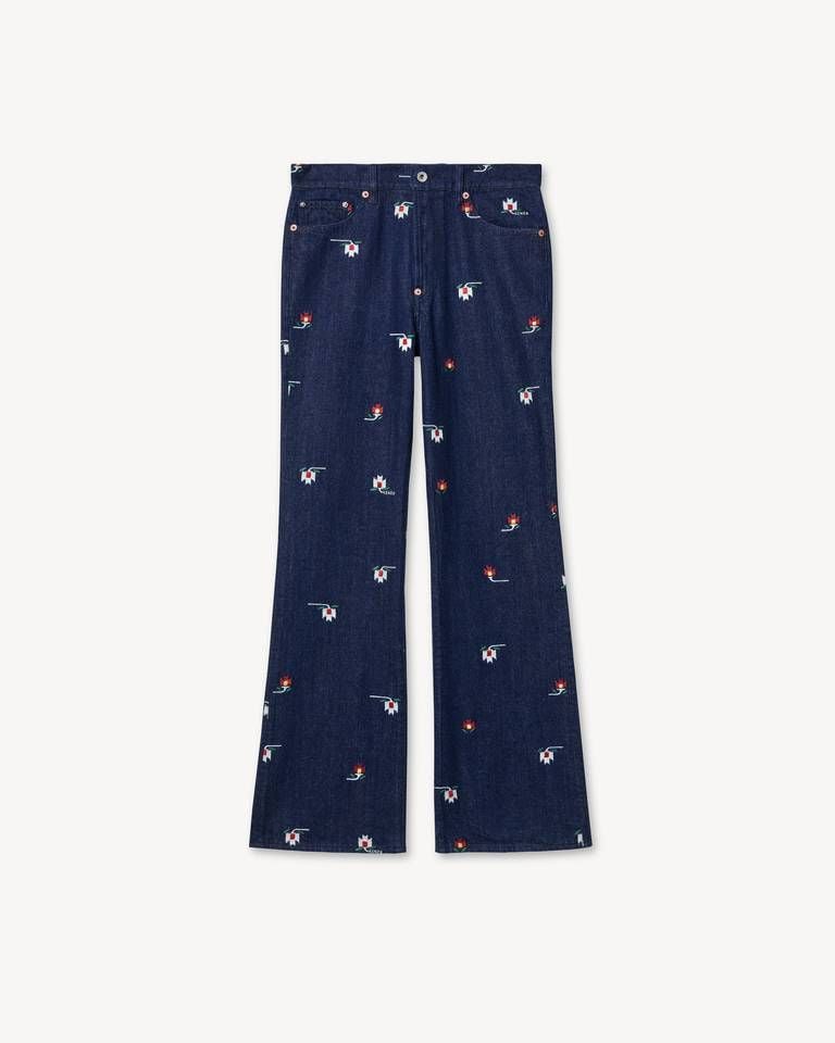 Quần jeans ống loe KENZO Ikat Flower