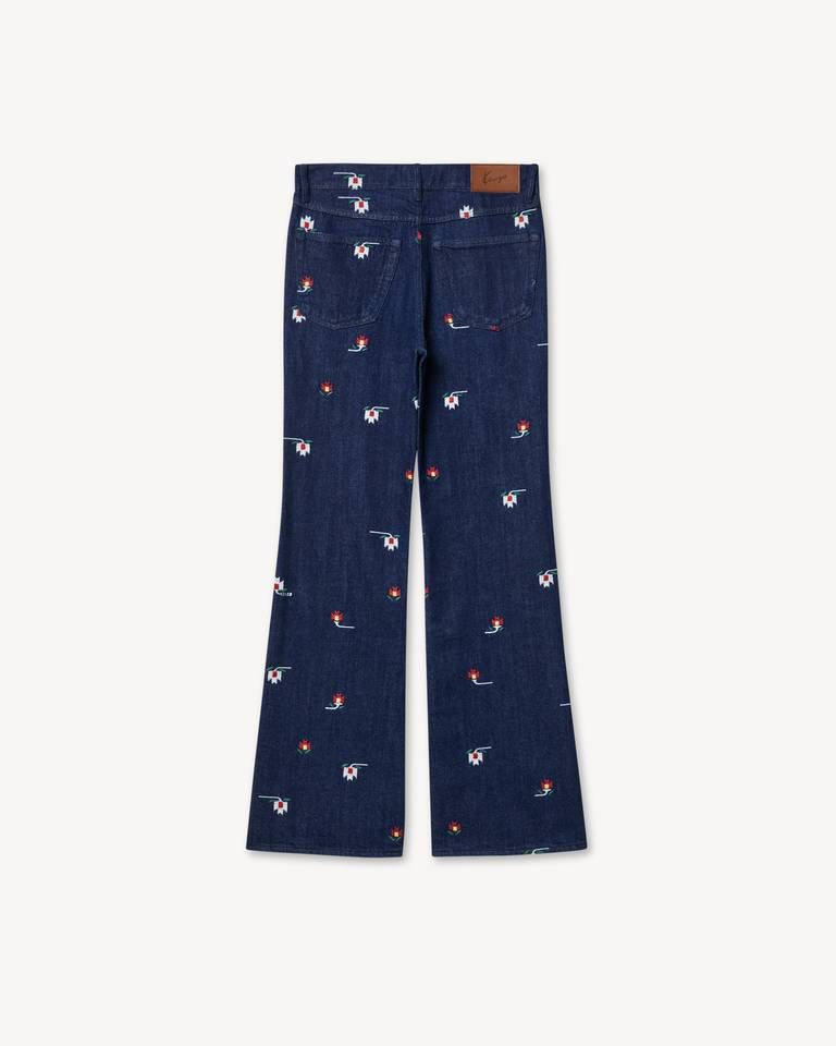 Quần jeans ống loe KENZO Ikat Flower