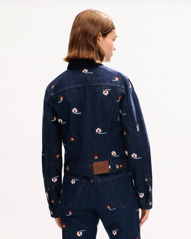 Áo khoác trucker ôm KENZO Ikat Flower