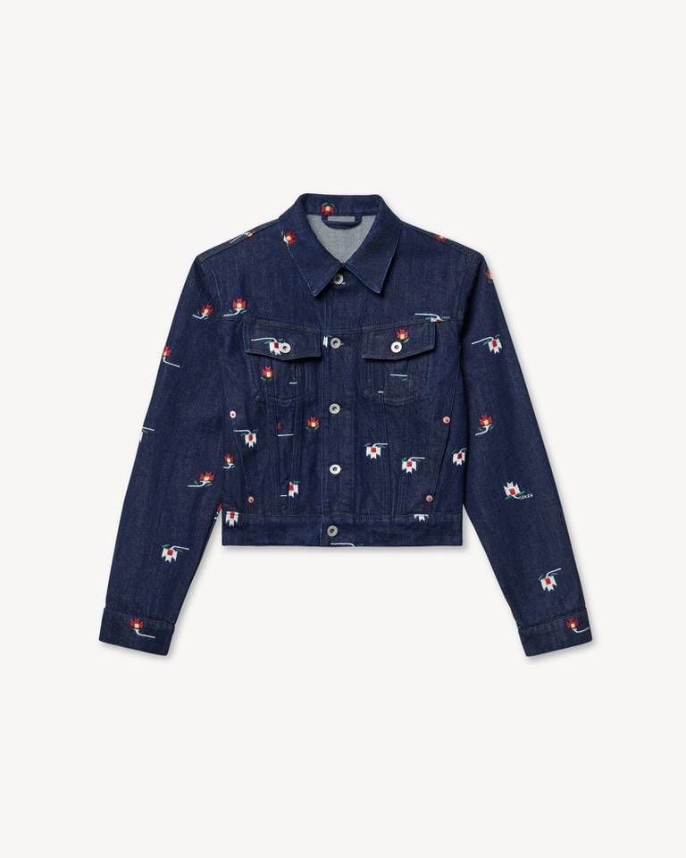 Áo khoác trucker ôm KENZO Ikat Flower