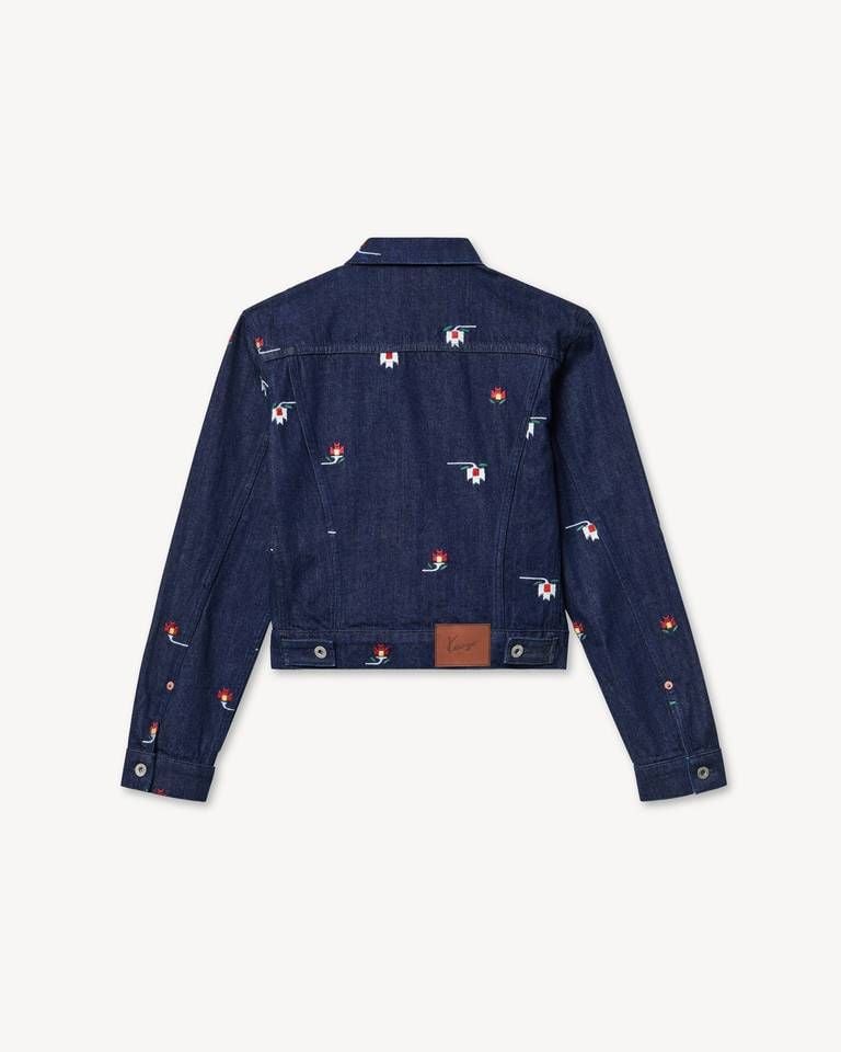 Áo khoác trucker ôm KENZO Ikat Flower