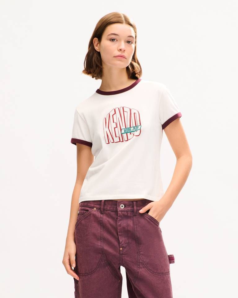 Áo thun nữ cotton họa tiết KENZO Work And Play trước ngực